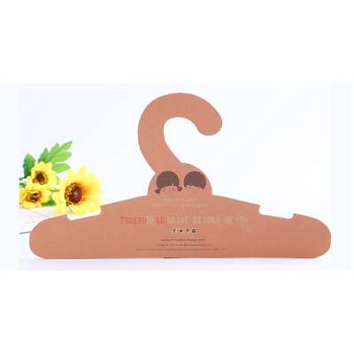 Custom Clothes Brand New Logo Printing Recycled Kraft Paper Cardboard Hanger for Packaging