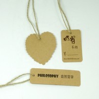 Cheap Garment Tags Printing High Quality Customized Folding Kraft Paper Hang Tag Label With String for Clothing