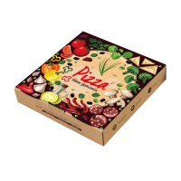 Custom printing square eco disposable pizza paper boxes sizes corrugated food pizza packaging boxes